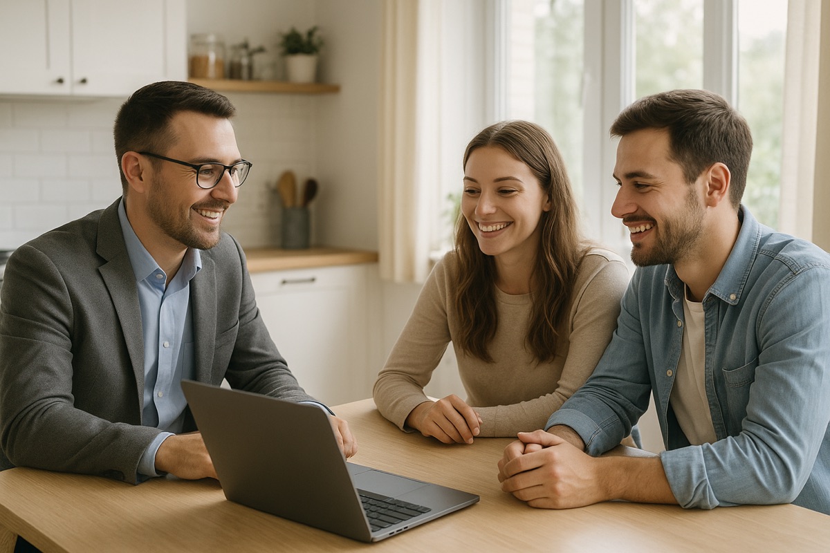 Loan officer reviewing mortgage options with a couple